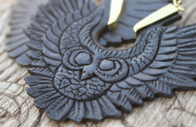 Load image into Gallery viewer, OWL WOODEN CARVED EARRINGS