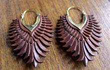 Load image into Gallery viewer, WOODEN CARVED EARRINGS