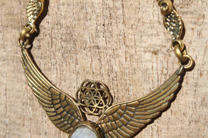 MOONSTONE WINGS NECKLACE