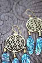Load image into Gallery viewer, ABALONE DREAMCATCHER EARRINGS
