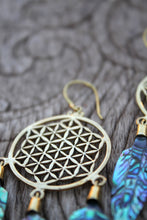 Load image into Gallery viewer, ABALONE DREAMCATCHER EARRINGS
