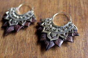 WOODEN CARVED EARINGS
